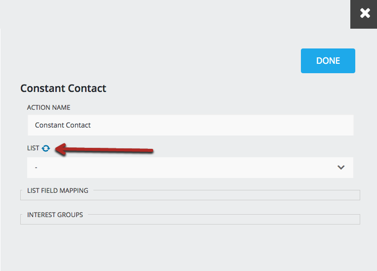 refreshing Constant Contact list in Ninja Forms