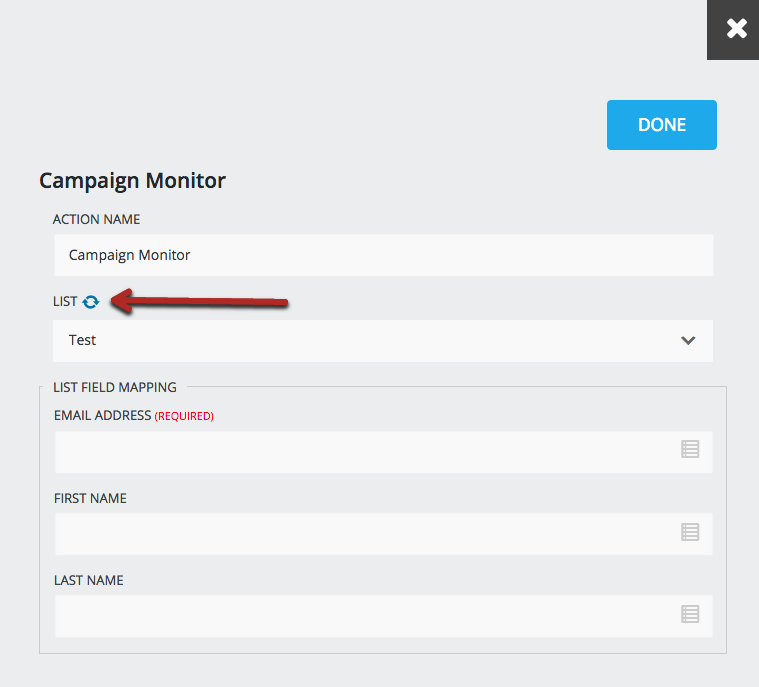 Refreshing Campaign Monitor list in Ninja Forms