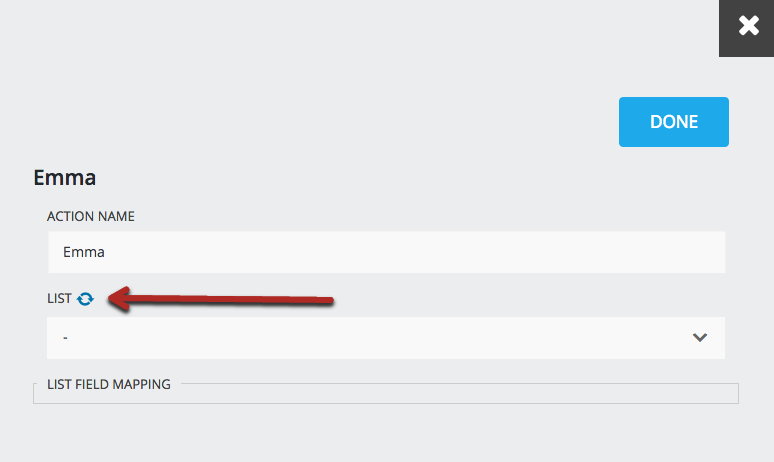 Refreshing Emma list in Ninja Forms action