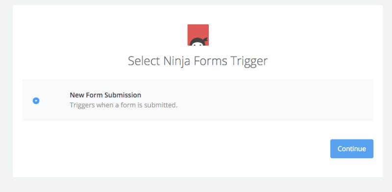 Ninja Forms trigger of new form submission