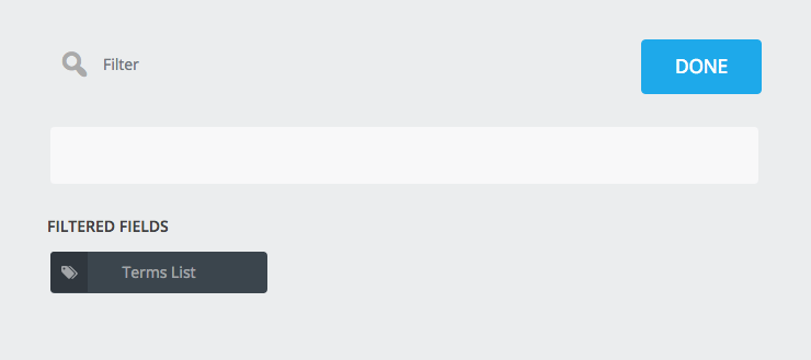 image of the post creation settings window with terms list highlighted