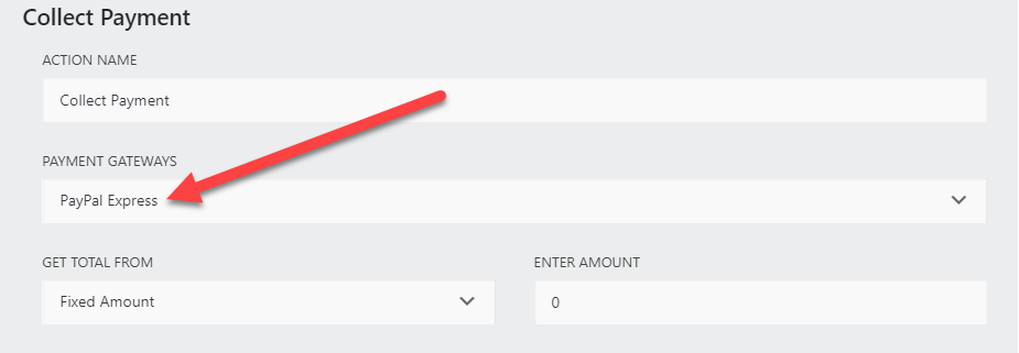 Selecting PayPal Express as payment gateway