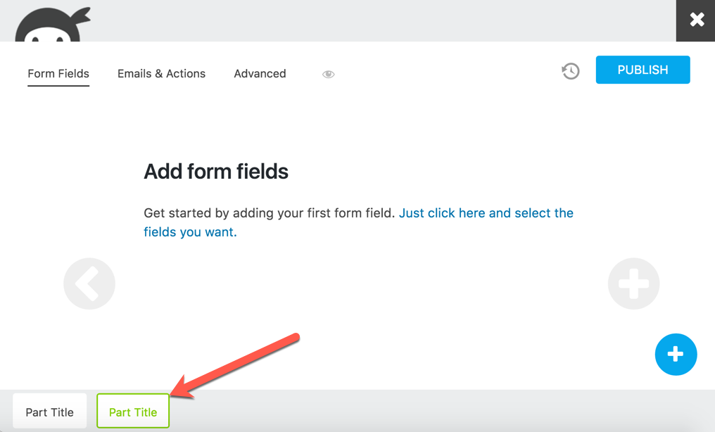 settings of the part