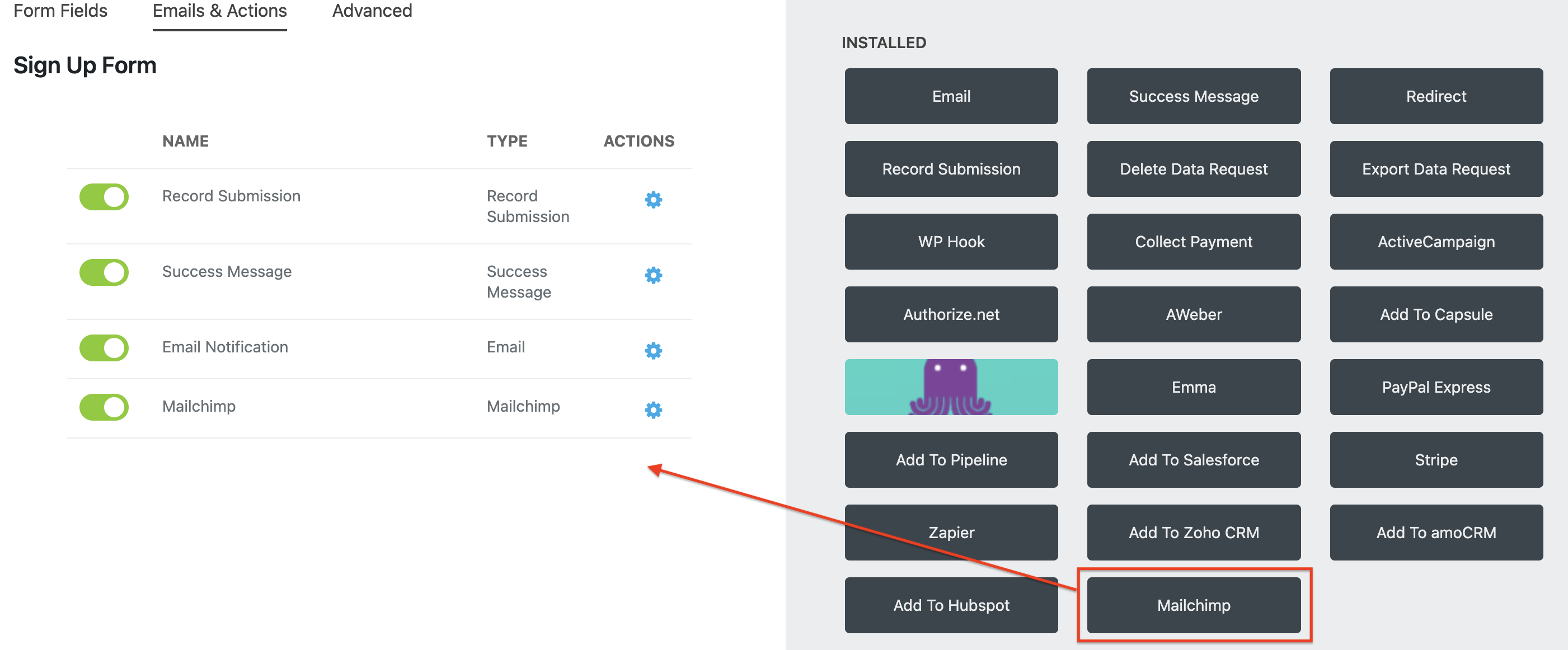 connect email service to wordpress