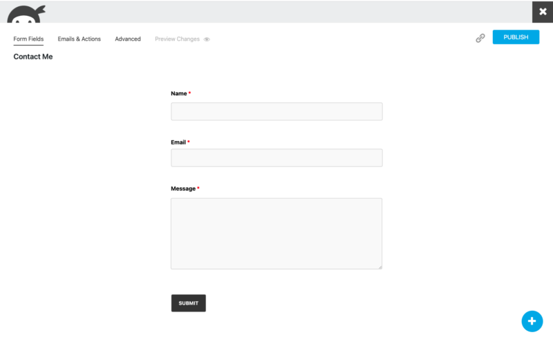 wordpress contact form ninja forms 