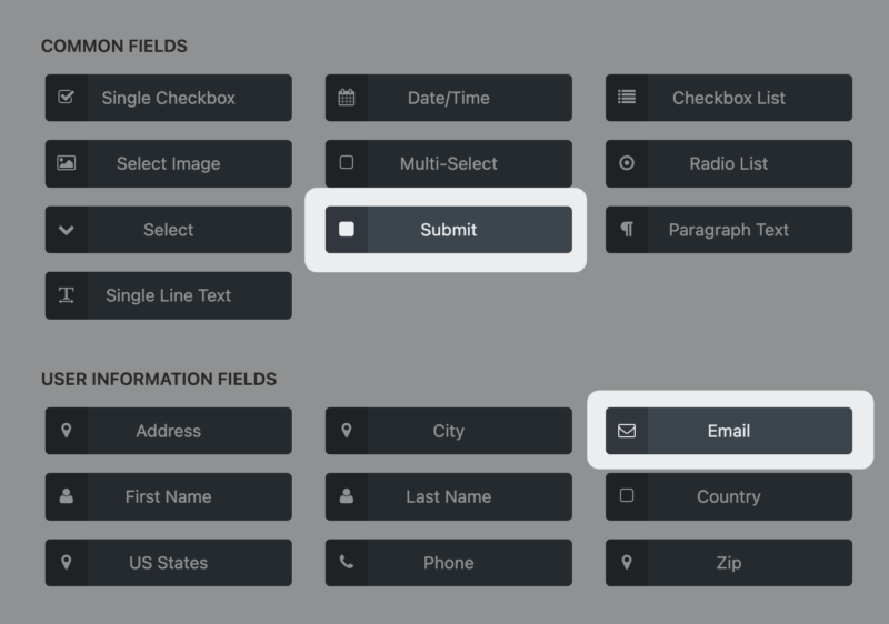 Ninja Forms form fields