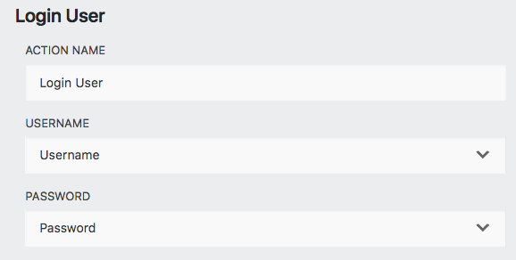 login user action settings