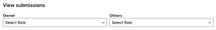 view submissions permissions dropdowns