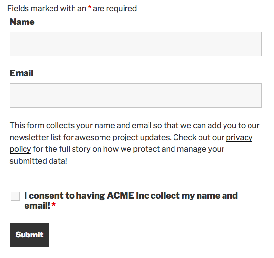 html + checkbox field user view
