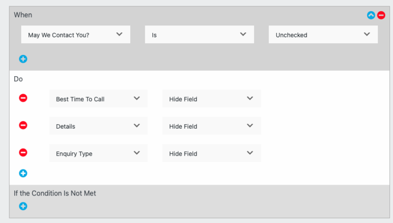Show or Hide WordPress form fields.