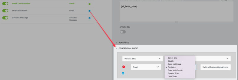 Conditionally route email notifications using Conditional Logic