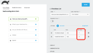Add calc values to Calc field to score field options