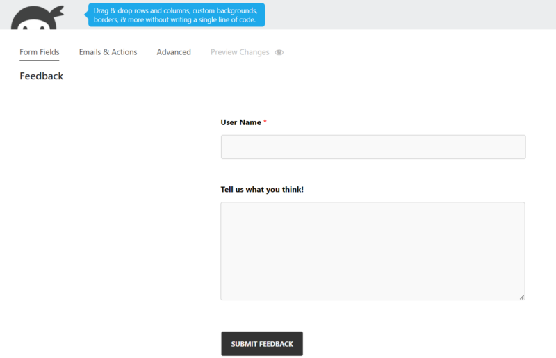 General WordPress feedback form