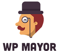 wp mayor logo, mustached man with a formal hat and monocle