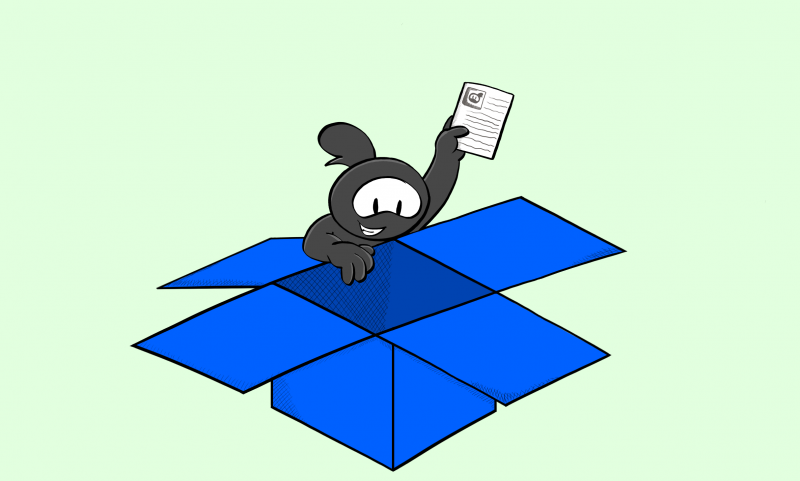 Ninja inside of the Dropbox