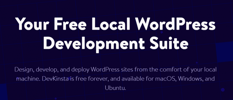 devkinsta website screenshot