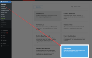 File Uploads form template