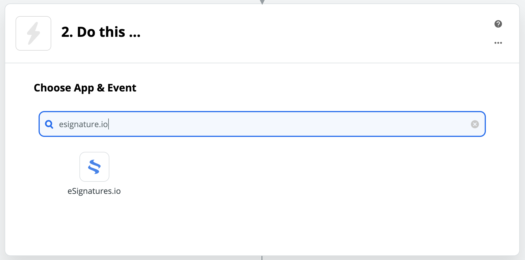 choosing the service you want to connect with by searching and selecting from a field within your zap