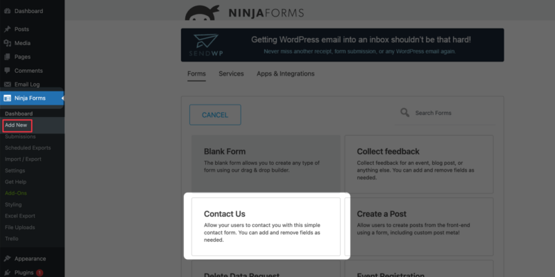 Initiating build of the Contact Us template