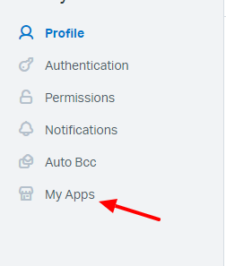 image of help scout account screen with profile options highlighted in top right