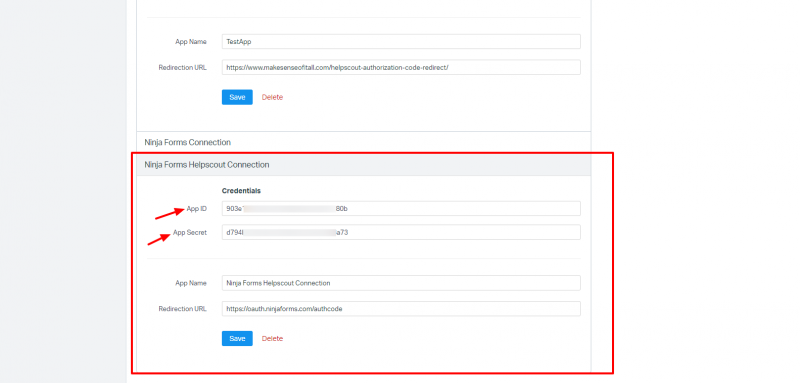 image of help scout api screen with api keys highlighted