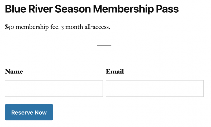 single item season membership example form