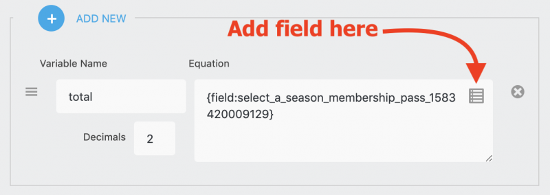 calculation with radio list field added