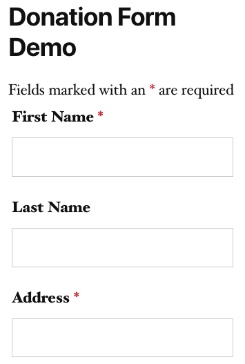 form on page viewed from iPhone X
