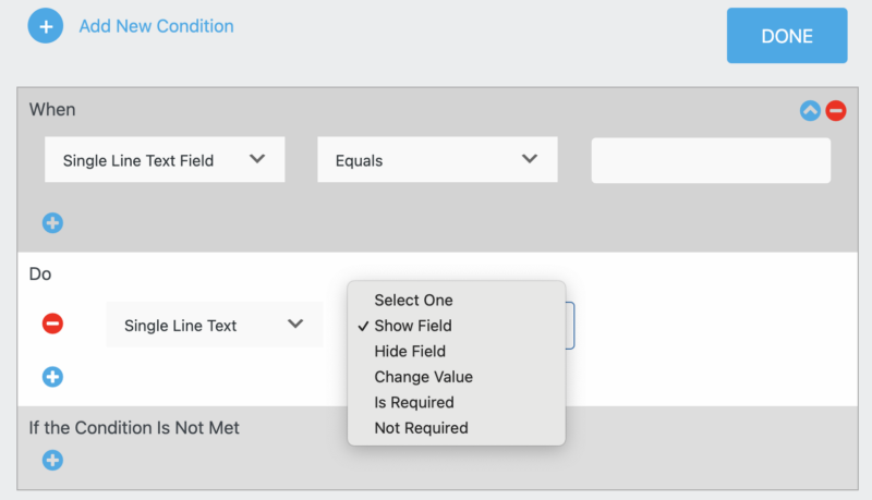 conditional logic trigger options