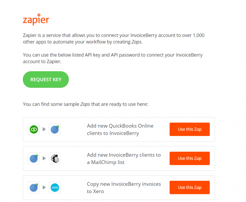 request api key that allows you to create an invoice in wordpress