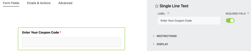 Single Line Text Field