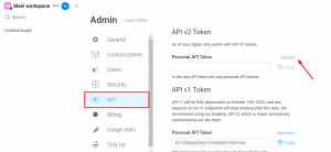 generate personal API monday.com