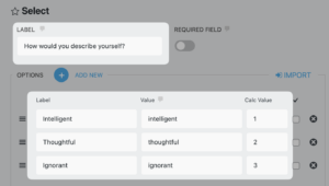 Select list field filled out entirely