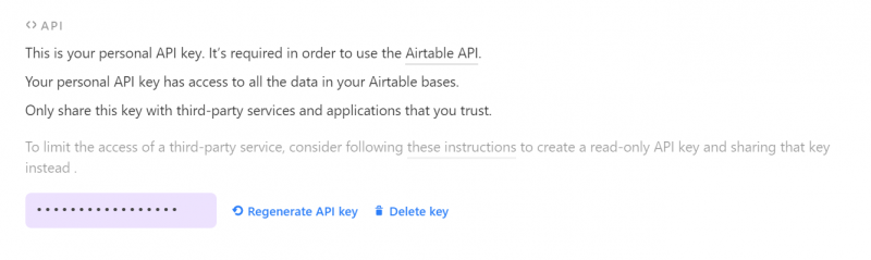 airtable api key