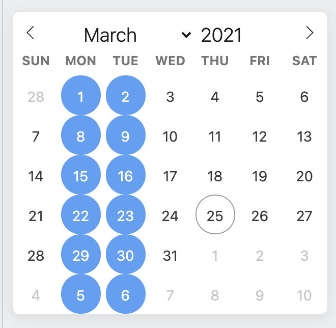 Flatpickr date picker