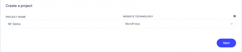 create new weglot project and select wordpress as website technology, wordpress form translation