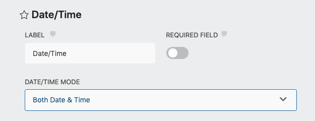 the date and time field setting window allows you to select the mode (date only, time only, both date and time)