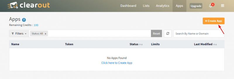 create app in clearout