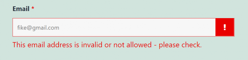 clearout blocking gmail address on a wordpress form