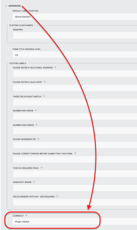 stripe action advanced currency setting