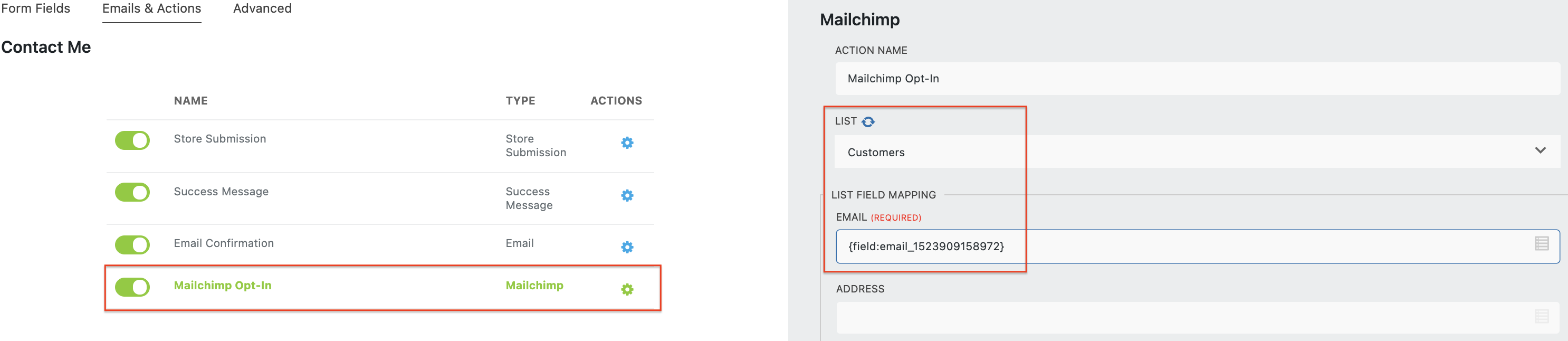 Mailchimp Opt-In Conditional Logic