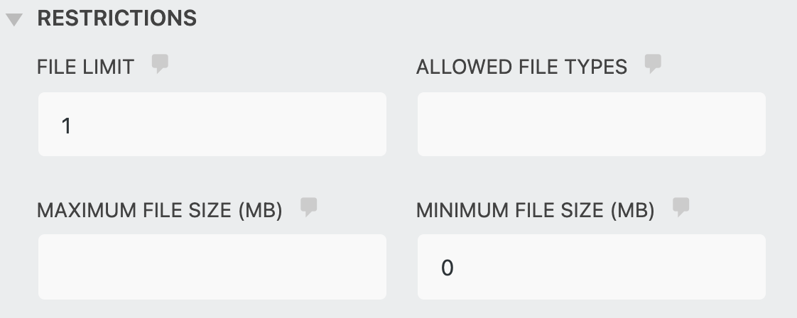 File Uploads Restrictions