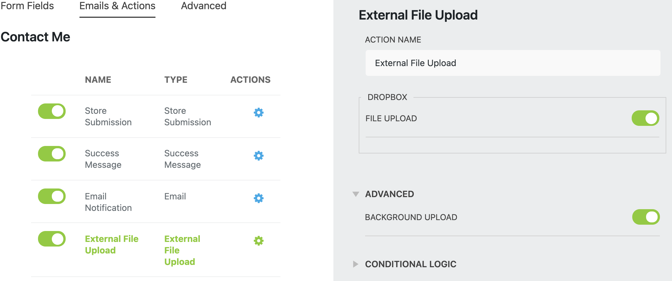 External File Upload