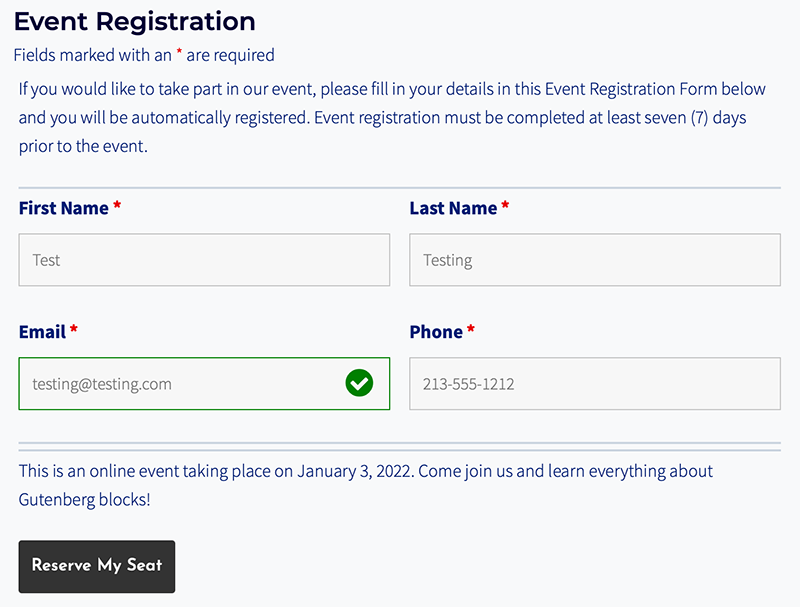 Setting up our form for tests