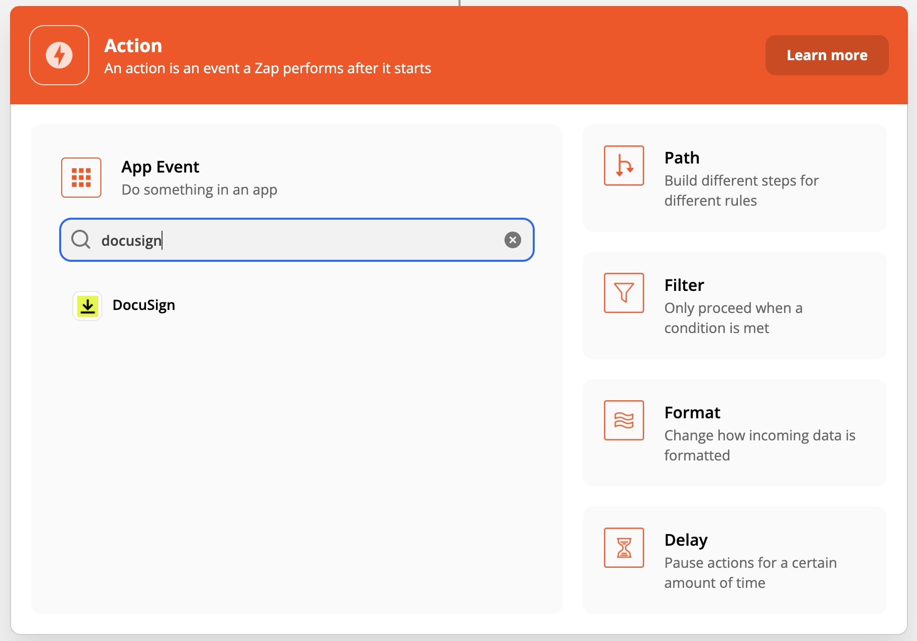 DocuSign connecting with Zapier