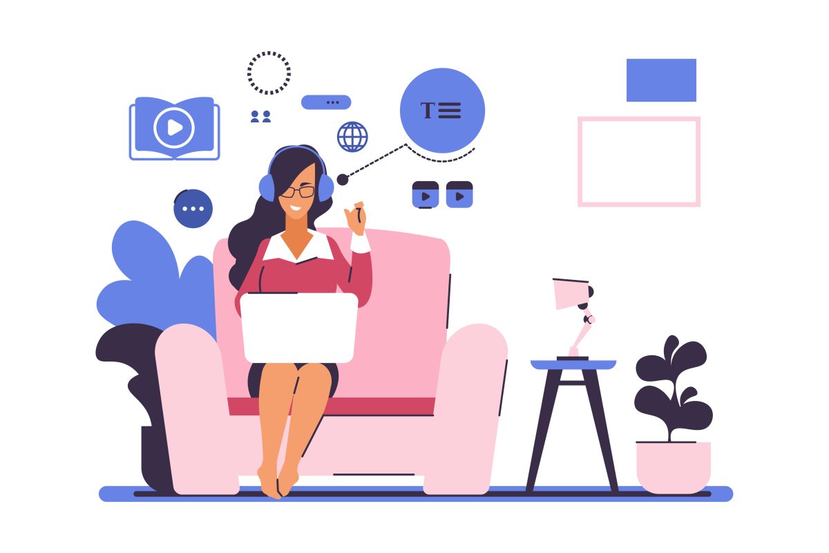 girl on couch with computer