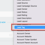 Lead tag for Zoho Field