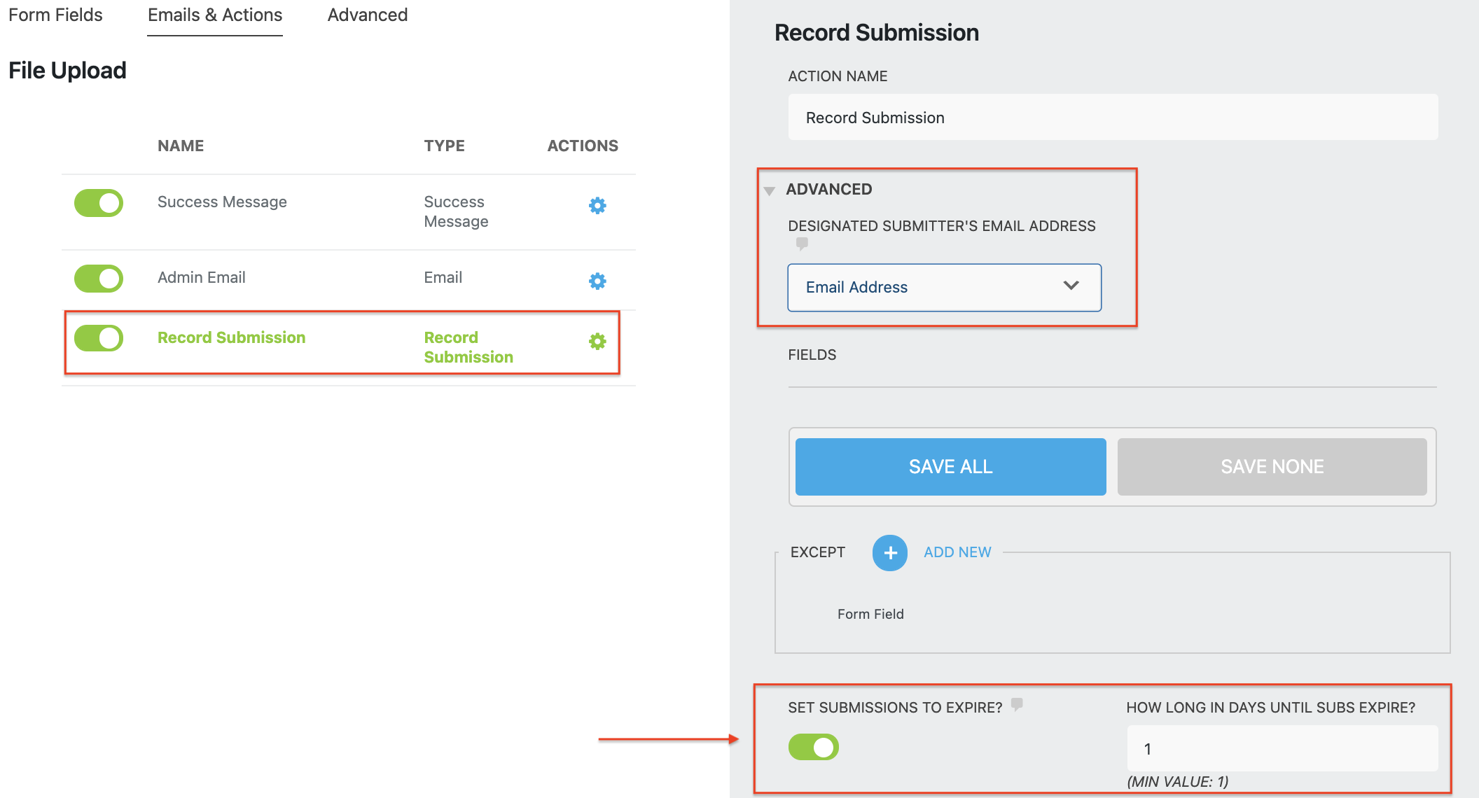 Ninja Forms Submission