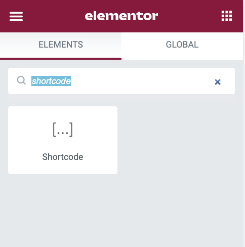 Ading Shortcode to Elementor