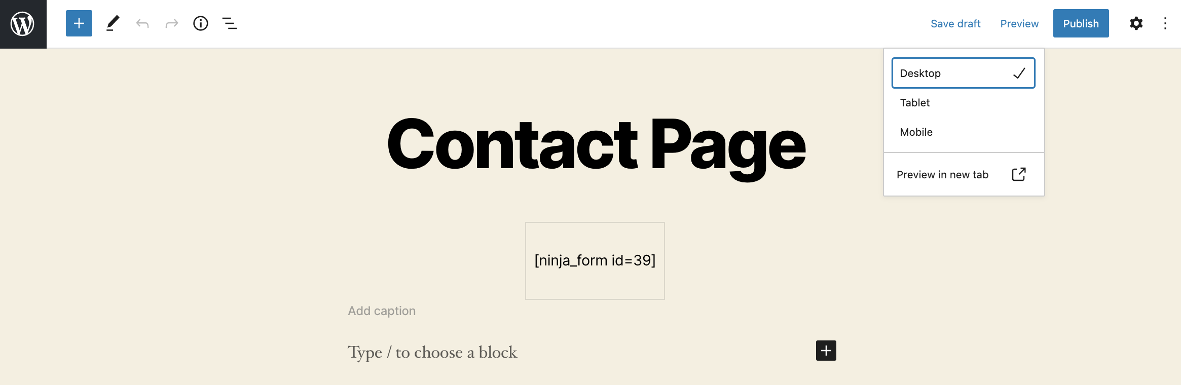 ninja forms contact form